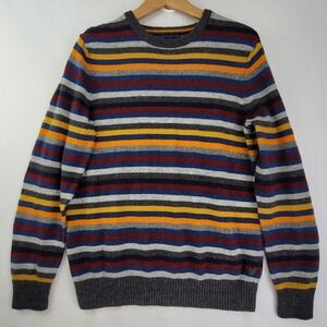 American Eagle Outfitters Mens Striped Sweater Athletic Fit Pullover Crewneck L